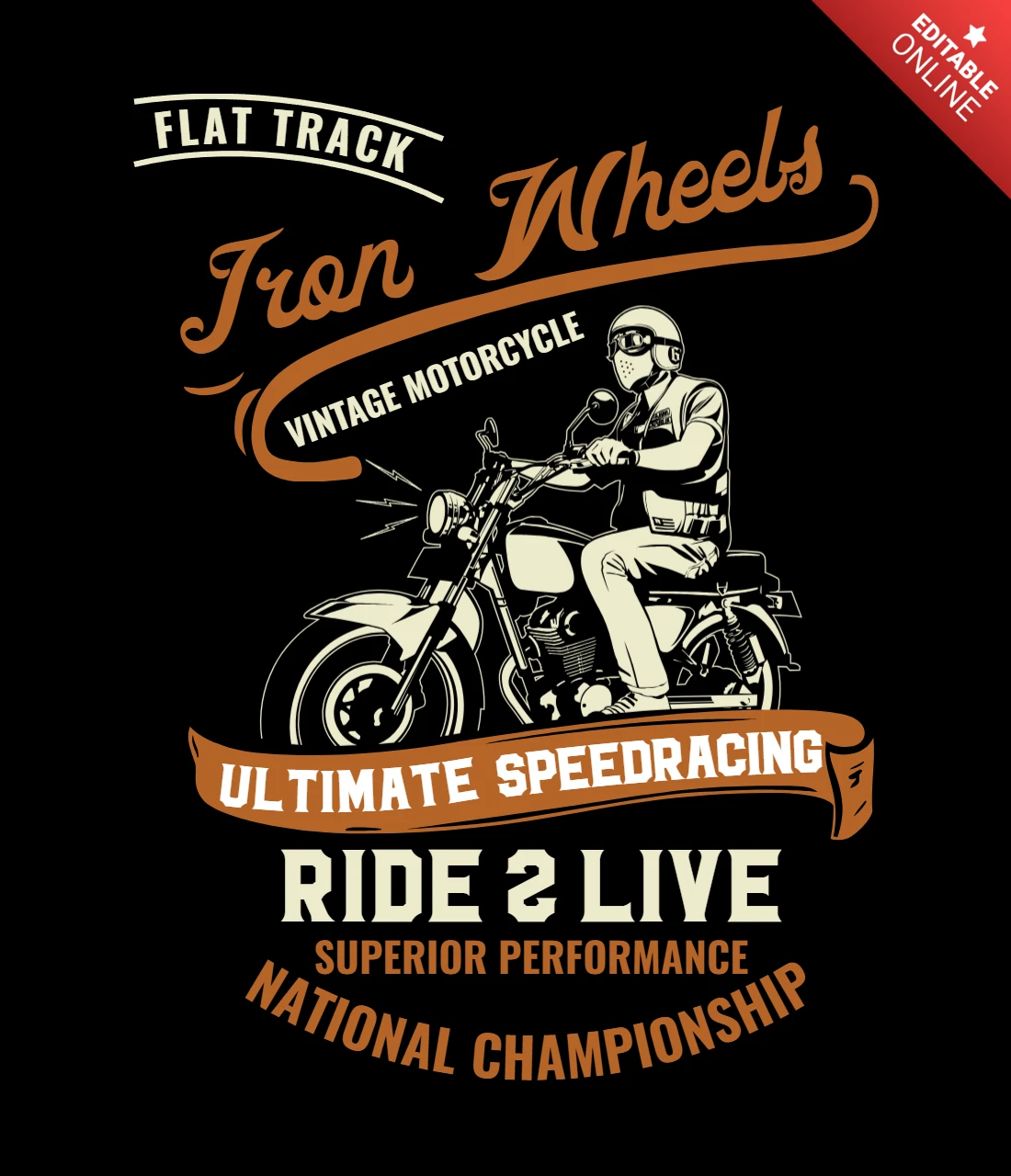 Modèle de t-shirt du championnat national de motocyclisme