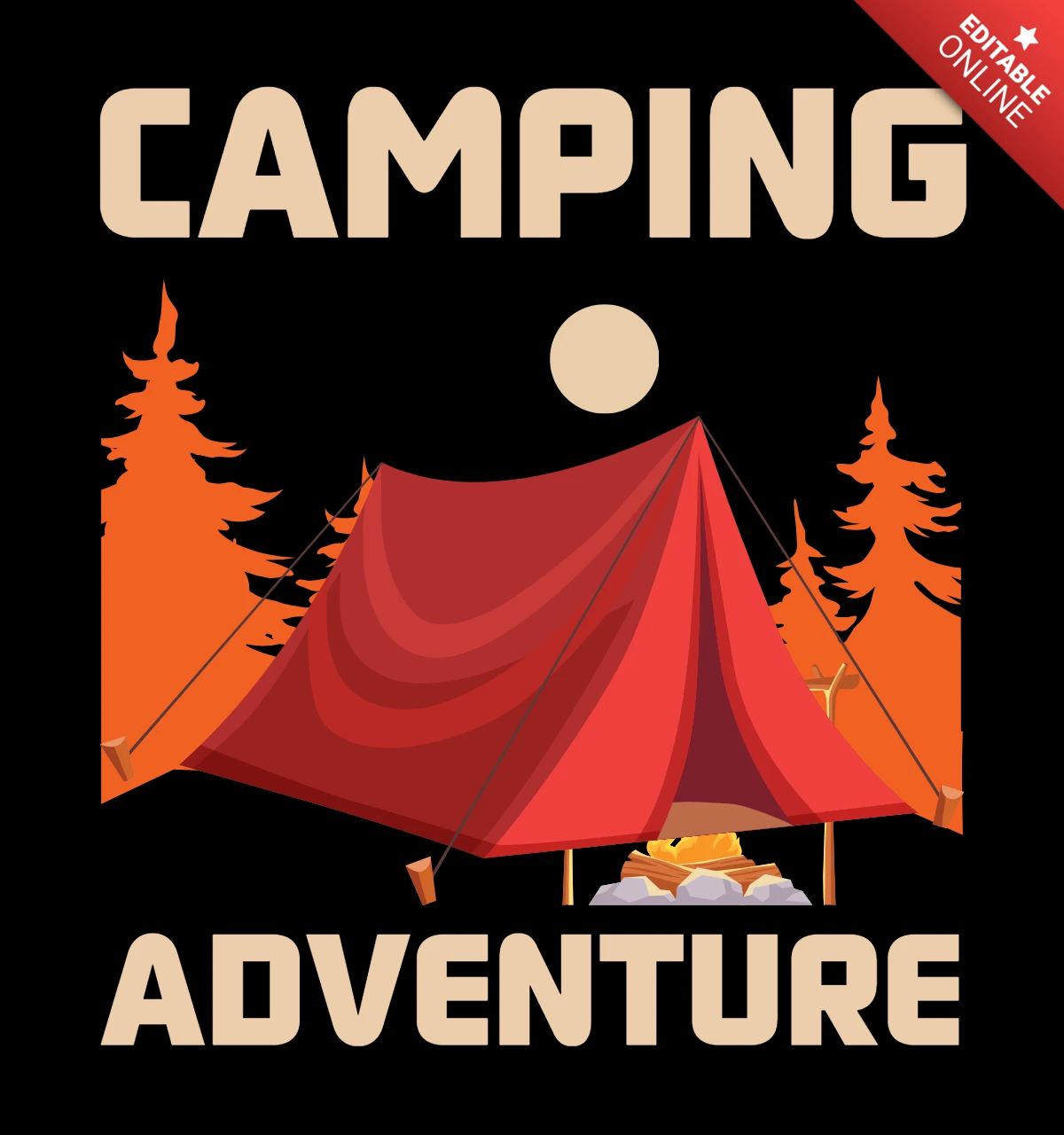 Camping abenteuer t-shirt design Vorlage