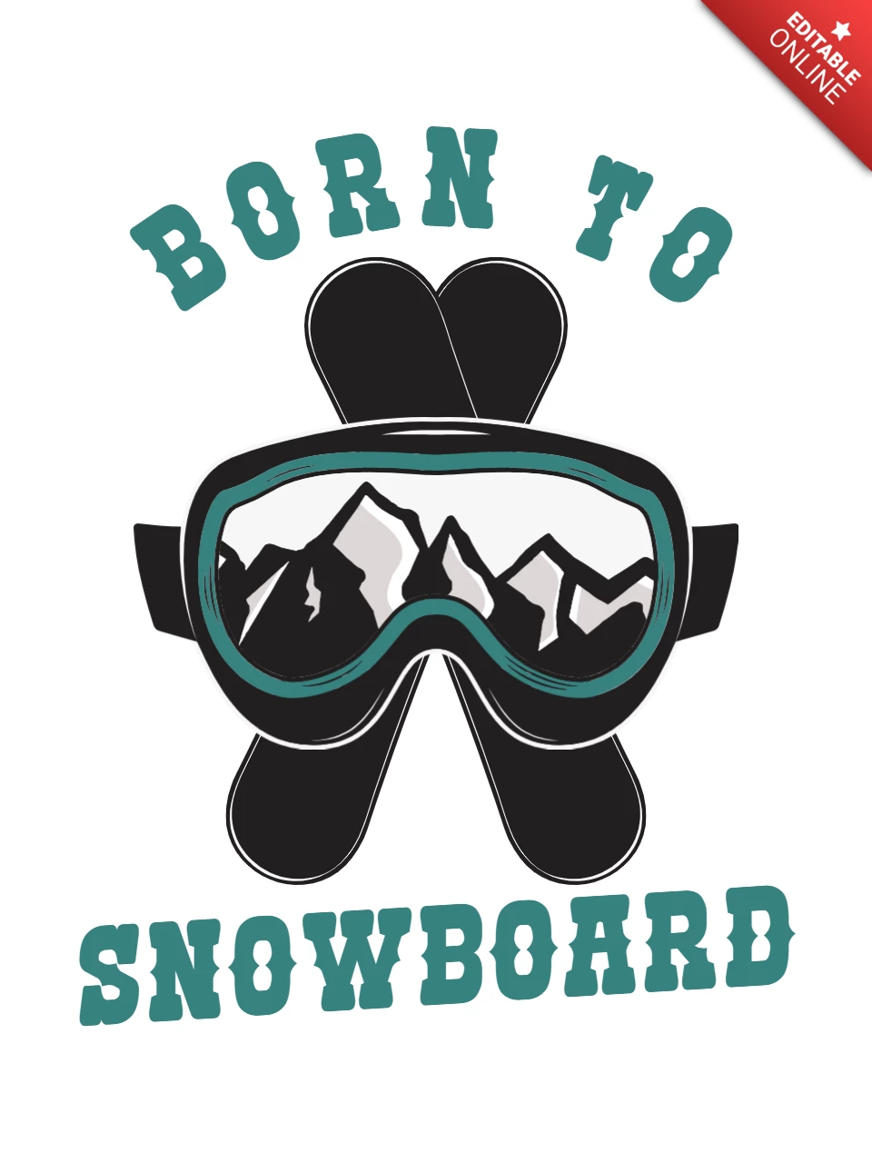 Modèle de t-shirt pour le snowboard d'hiver