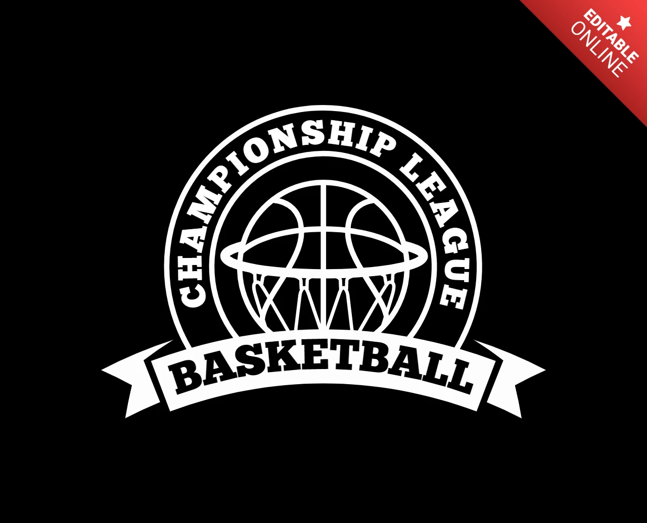 Basketball Tournament Championship Sports Logo Design Template