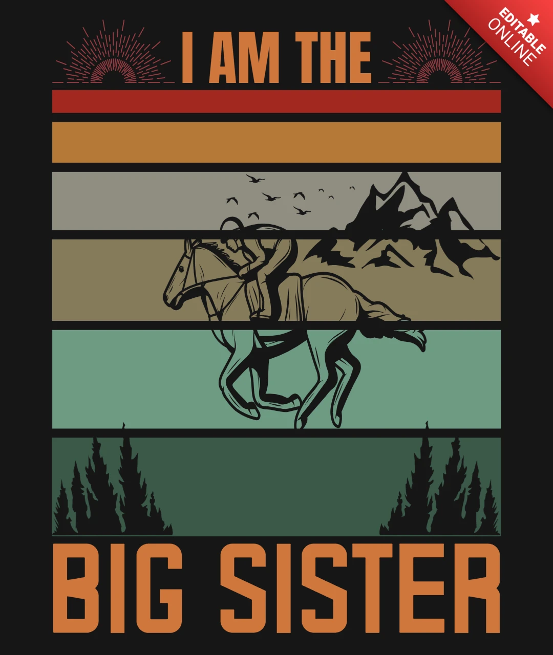 Modelo de design de camiseta retrô vintage de corrida de cavalos