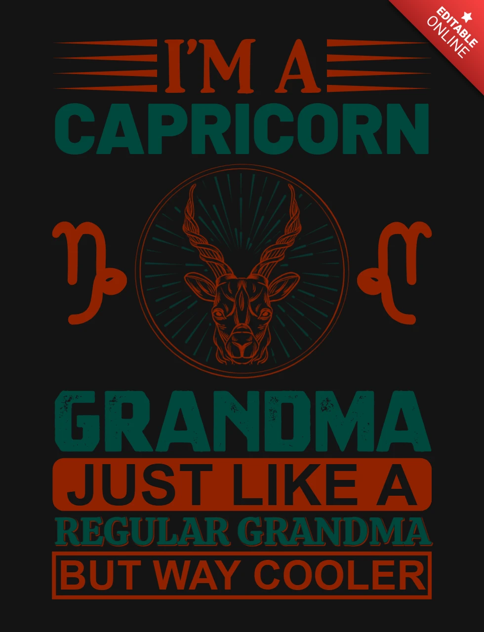 Ich bin ein steinbock oma sternzeichen t-shirt design vorlage