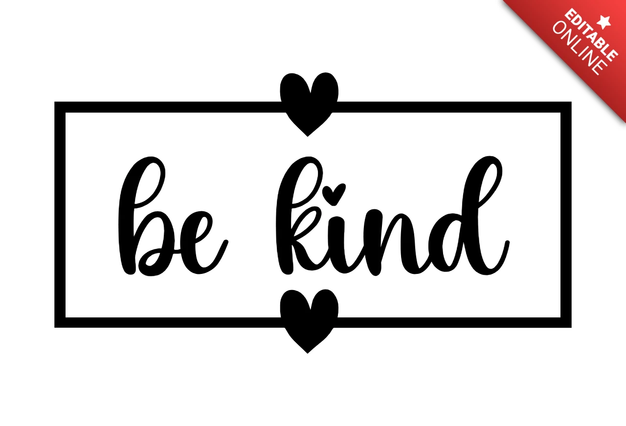 Modello di maglietta motivazionale Be kind