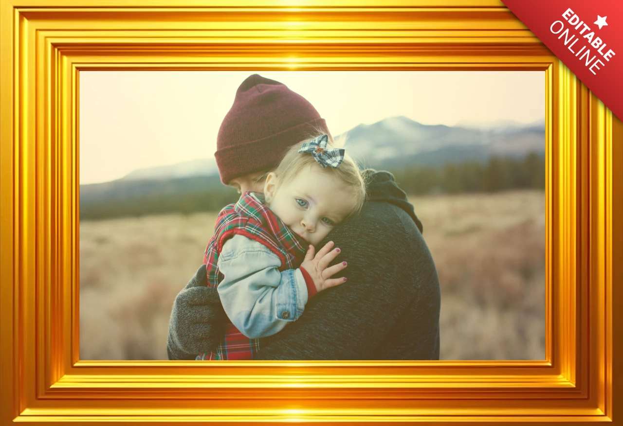 Golden Frame Design Template