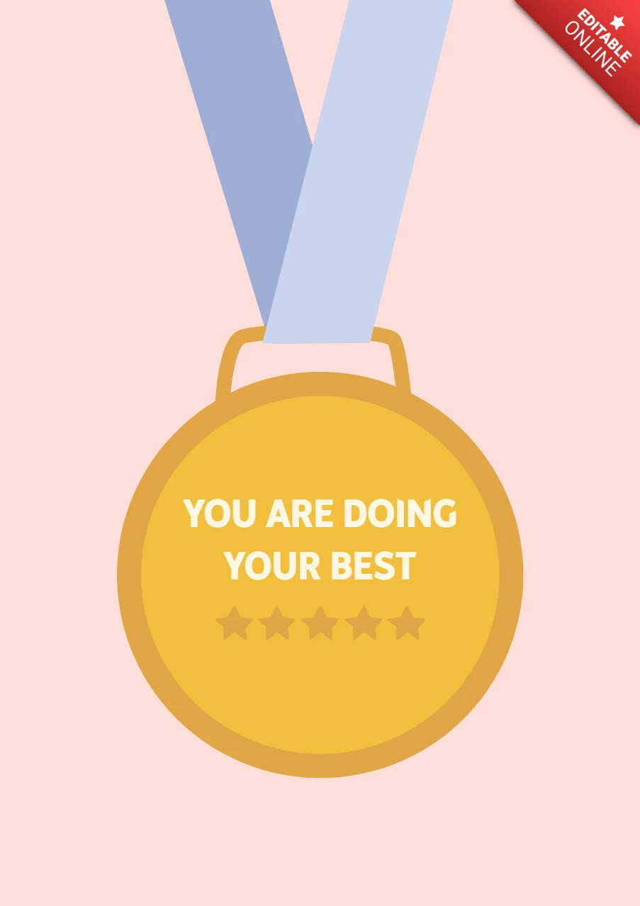 You're Doing Your Best Medal Printable Poster