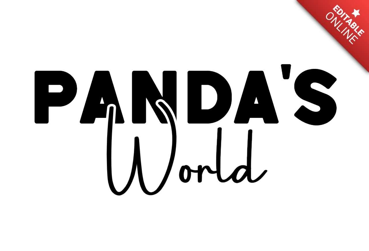 Panda's World T-Shirt Design Template
