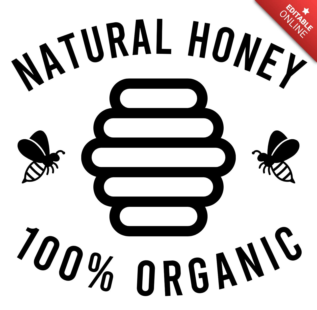Natuurlijk honingbijenlogo ontwerpsjabloon