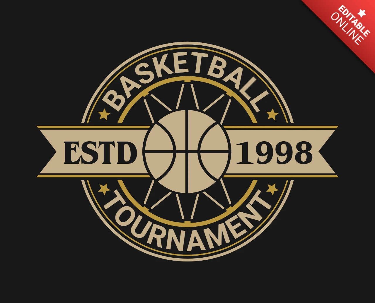 Diseño de icono de torneo de baloncesto retro para plantilla de ropa