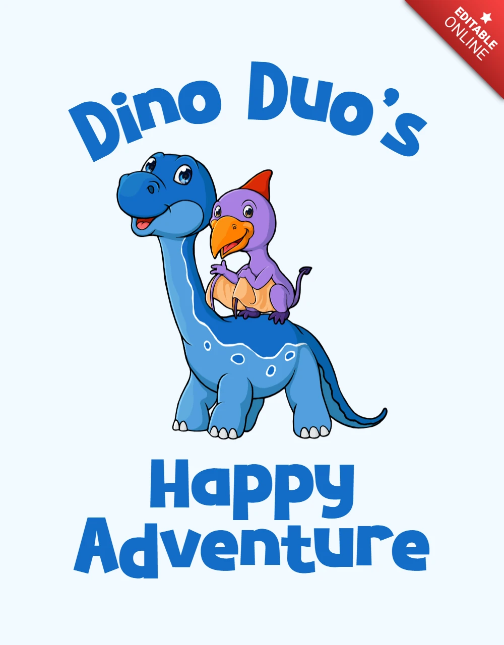 Verspielte Dino-Abenteuer-Designvorlage für Kinderunterhaltung