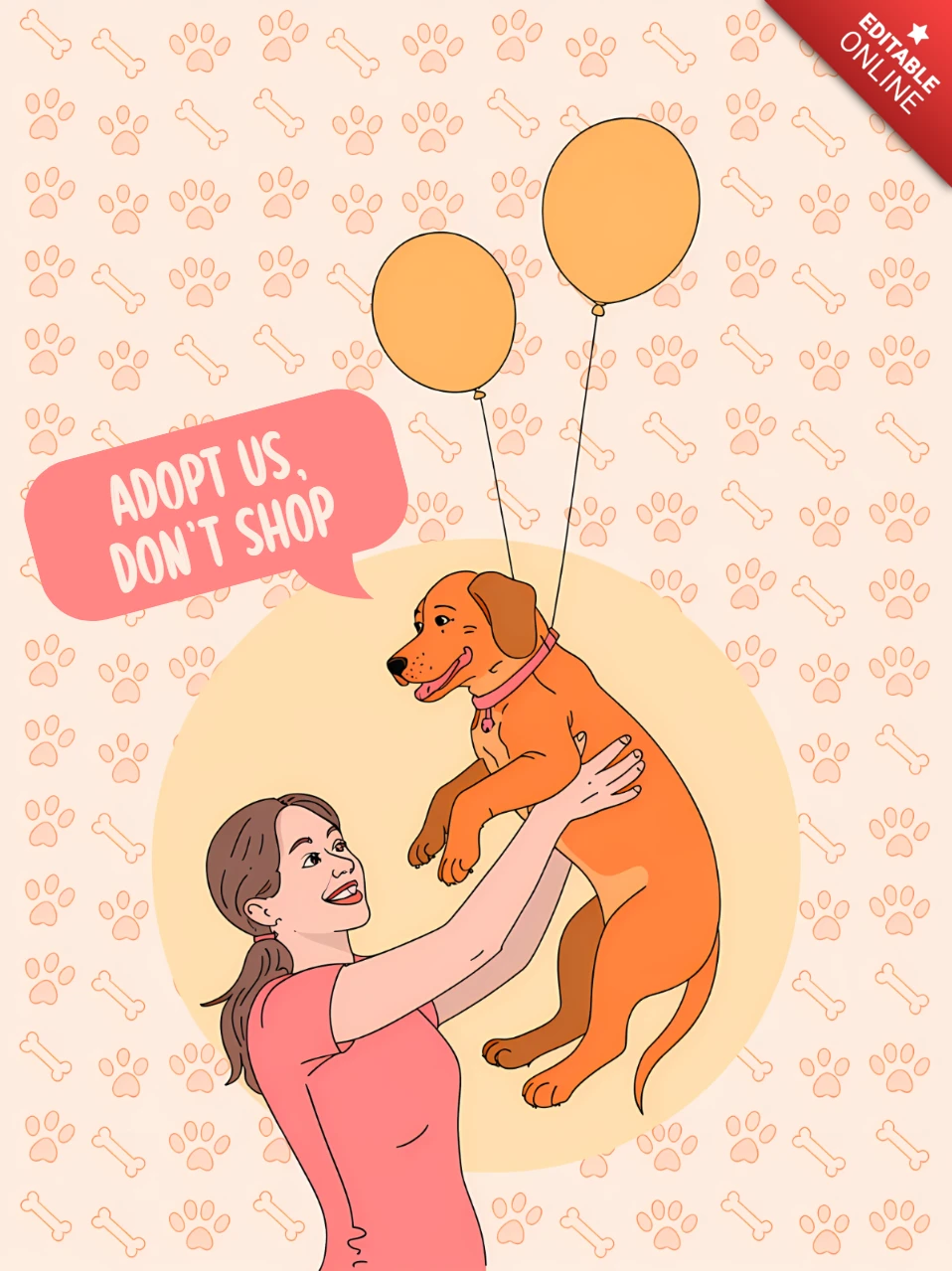 Szablon projektu adopcji psa do ulotek w stylu zabawnym