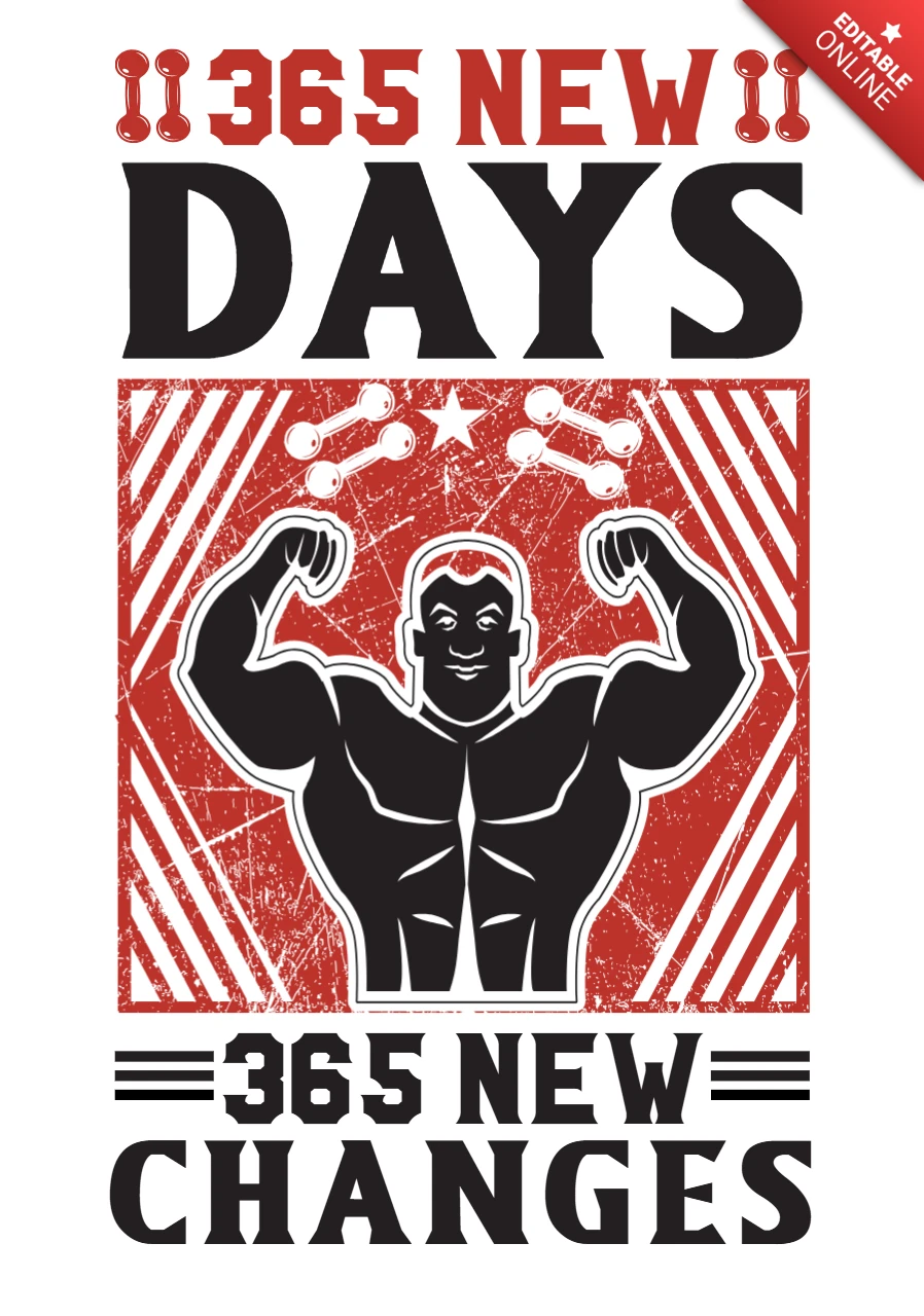 Bold Fitness Motivational Design Template for 365 New Changes