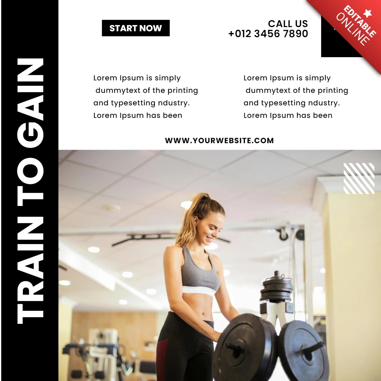 Fitness Center Marketing Social Media Post Design Template