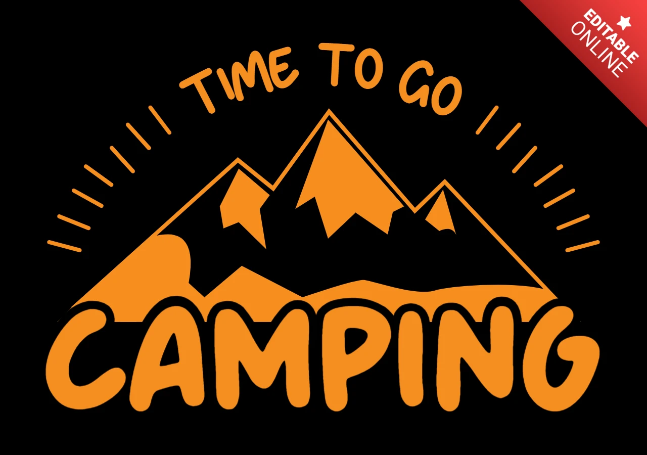 Modèle de t-shirt "Time to go camping" (Il est temps d'aller camper)