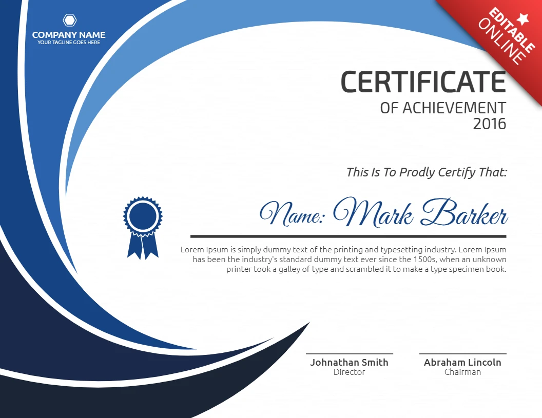 Abstracte corporate award certificaat post ontwerpsjabloon