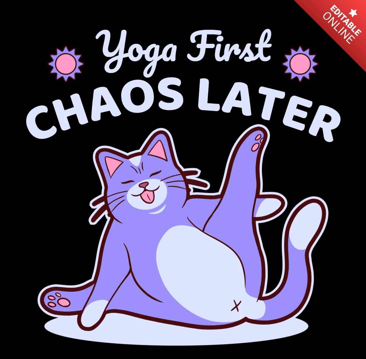 Citation de chat yogi pour un modèle de design de t-shirt de yoga amusant et accrocheur