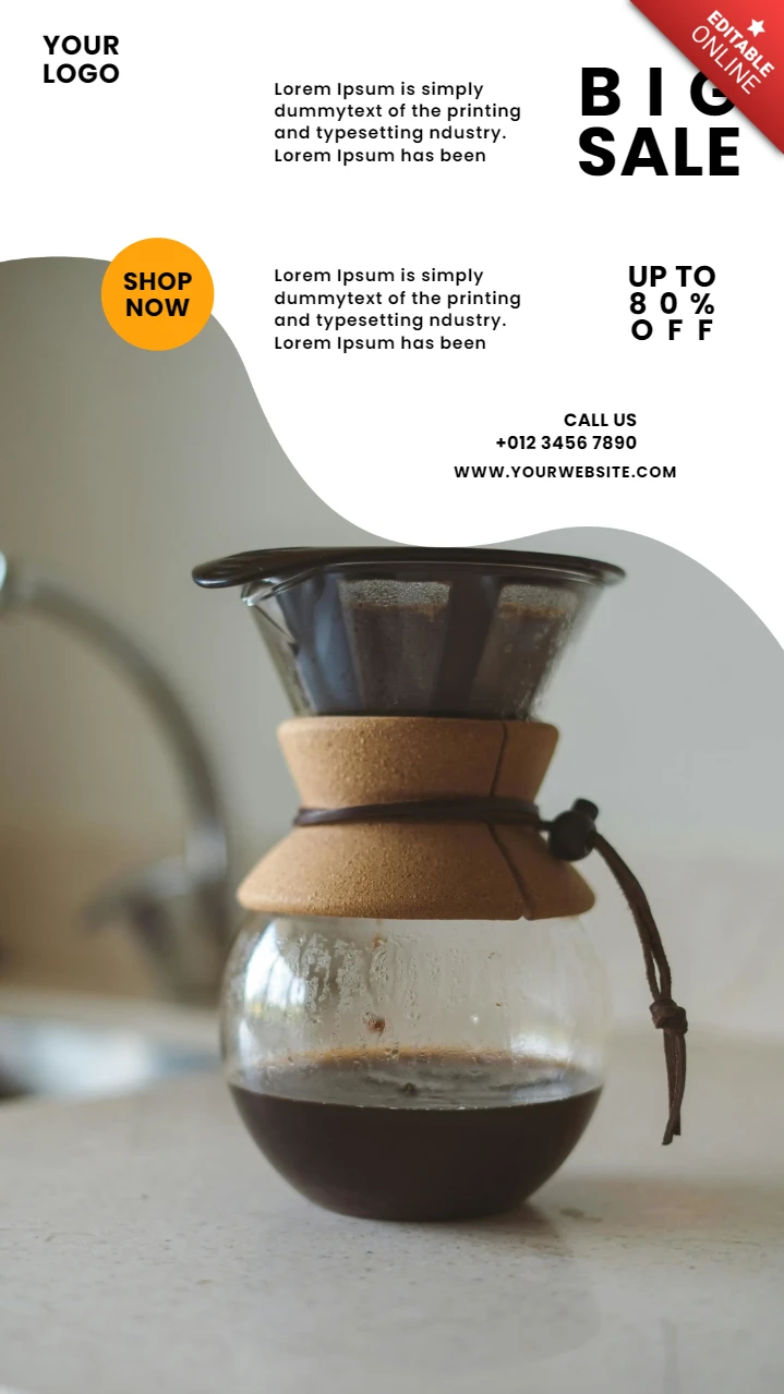 Großer Verkauf Kaffee Instagram Story Post Design Vorlage