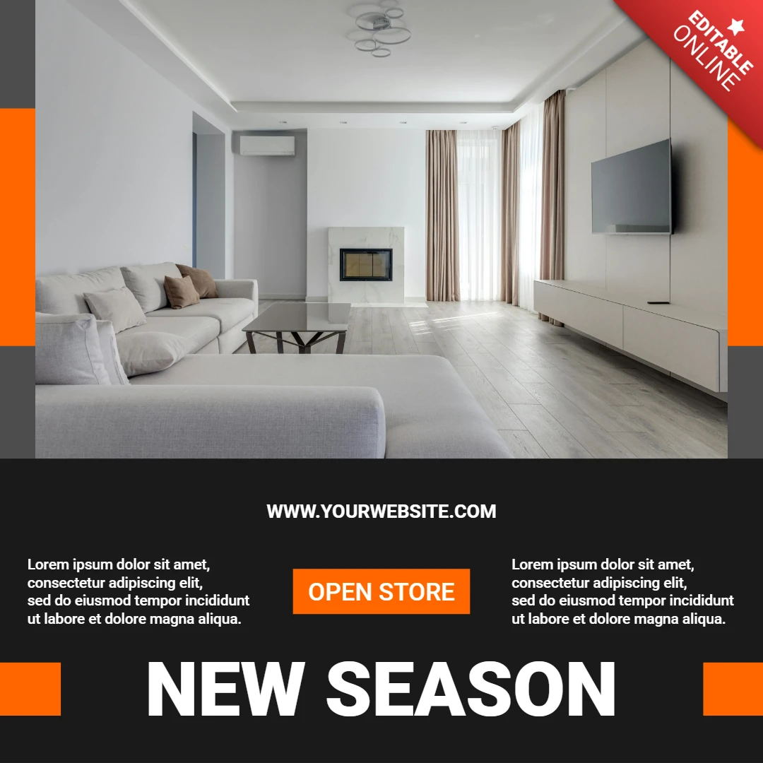 Modern Black And Orange Ad Instagram Post Design Template