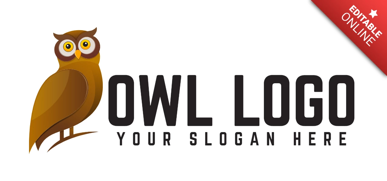 Niedliche Eulen-Logo-Design-Vorlage