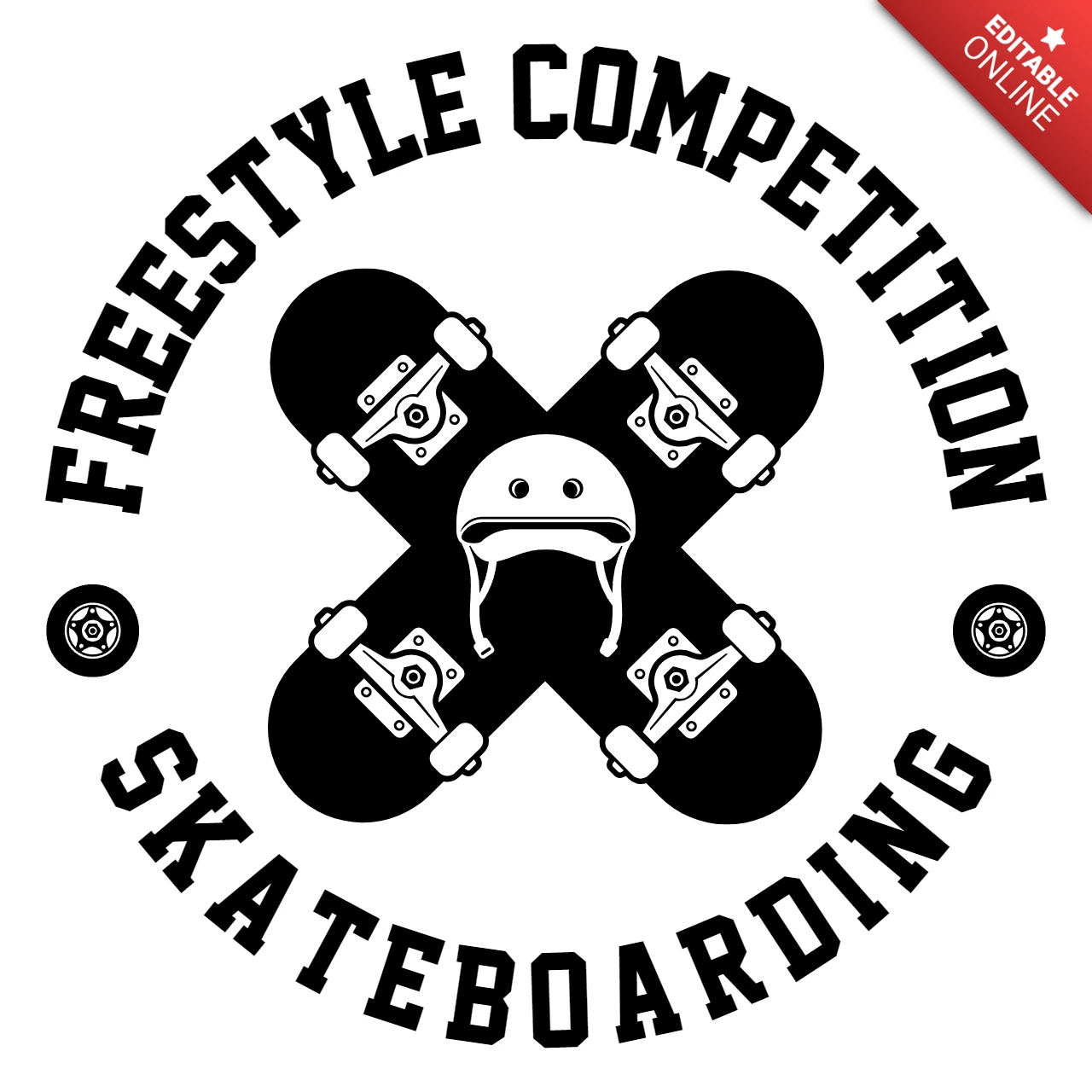 Skateboard Tournament Logo Design Template