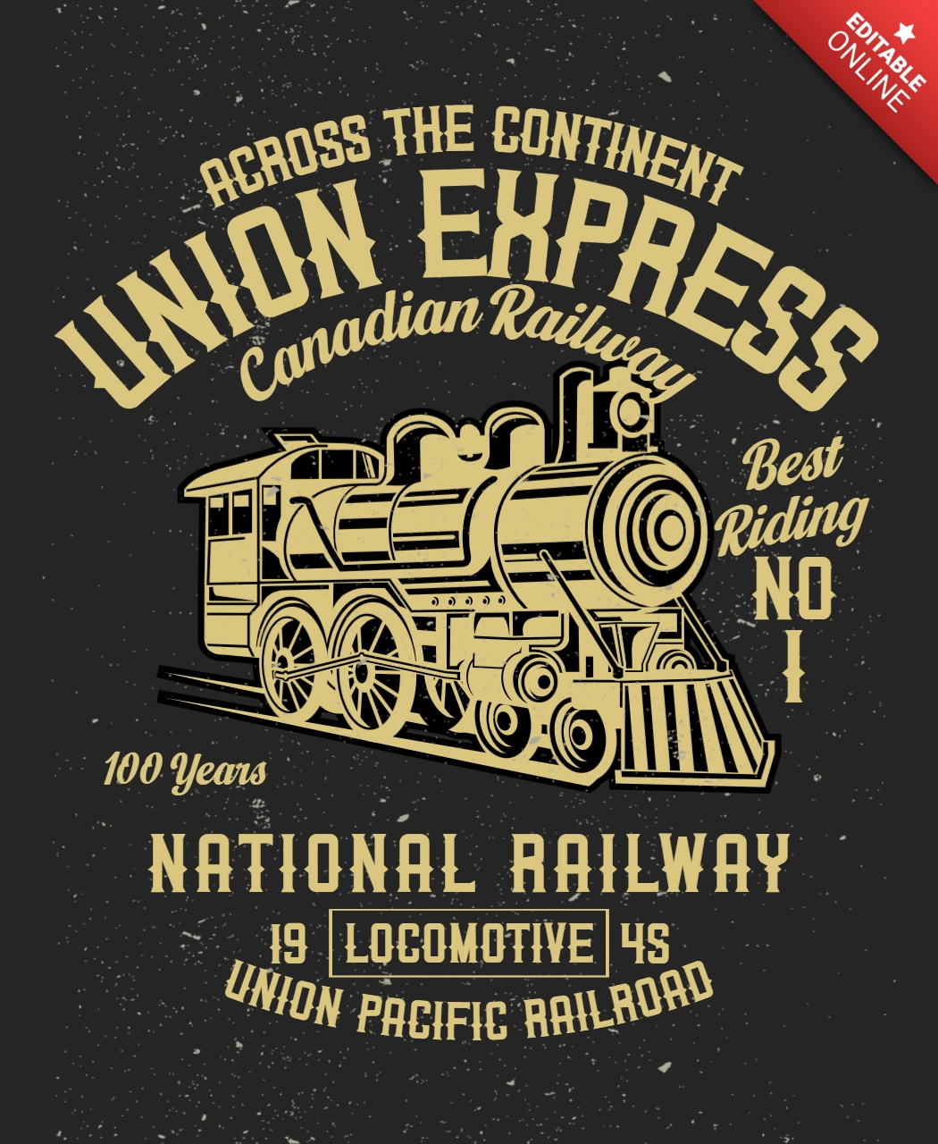Modelo de design de camiseta da ferrovia canadense Union Express