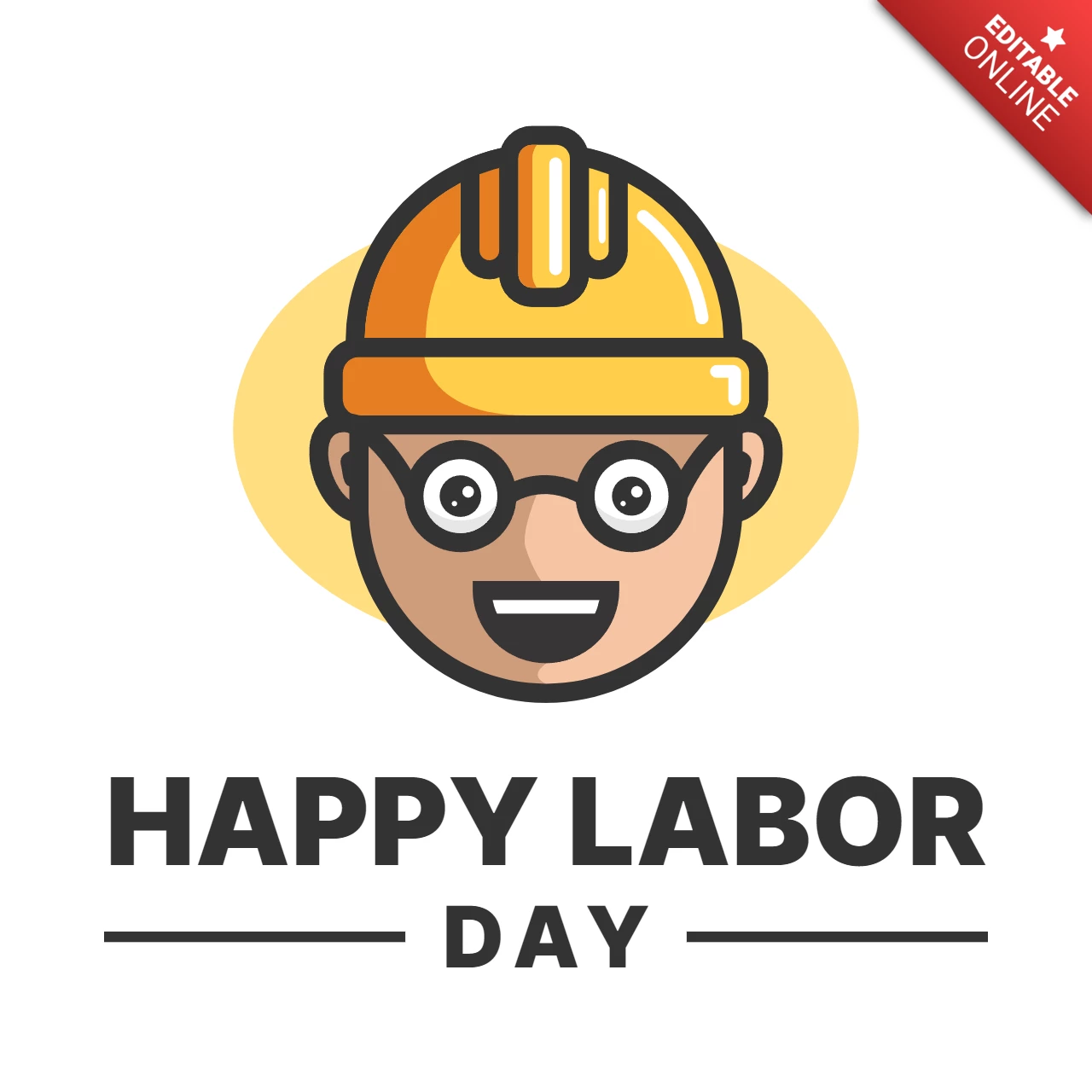Modelo de design de logotipo feliz dia do trabalho