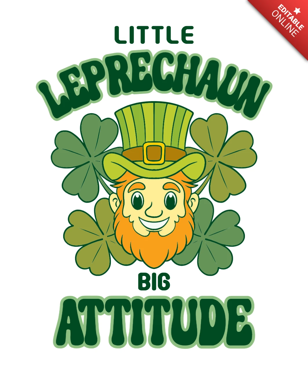 Playful Leprechaun Design Template for St. Patrick's Day Apparel