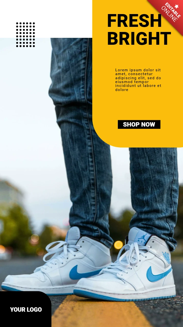 Mode streetwear sneakers instagram story post design template