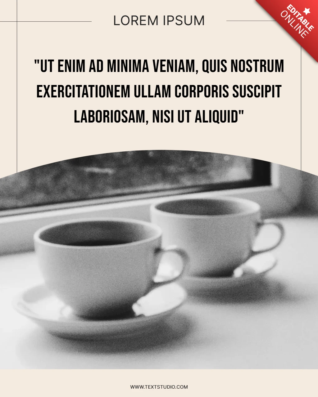 Duale kaffeetassen zitat instagram post design vorlage