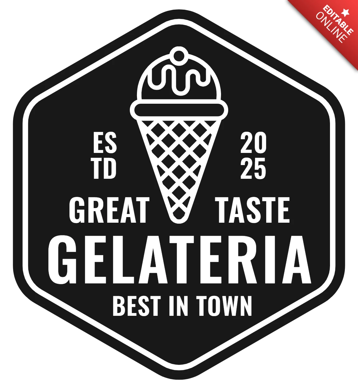 Große und Geschmack Gelateria Logo Design Vorlage