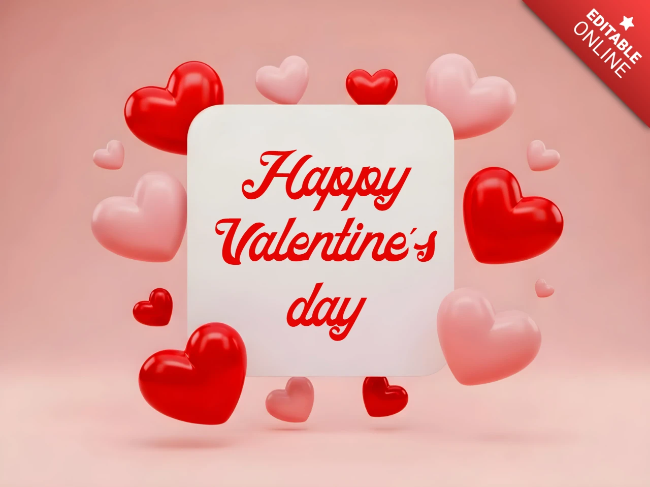 Valentinstag Herzdesign-Vorlage für Grußkarten
