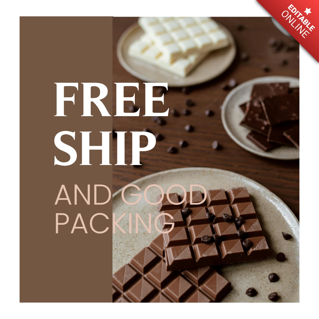 チョコレートのプロモーション用インスタグラム投稿デザインテンプレート