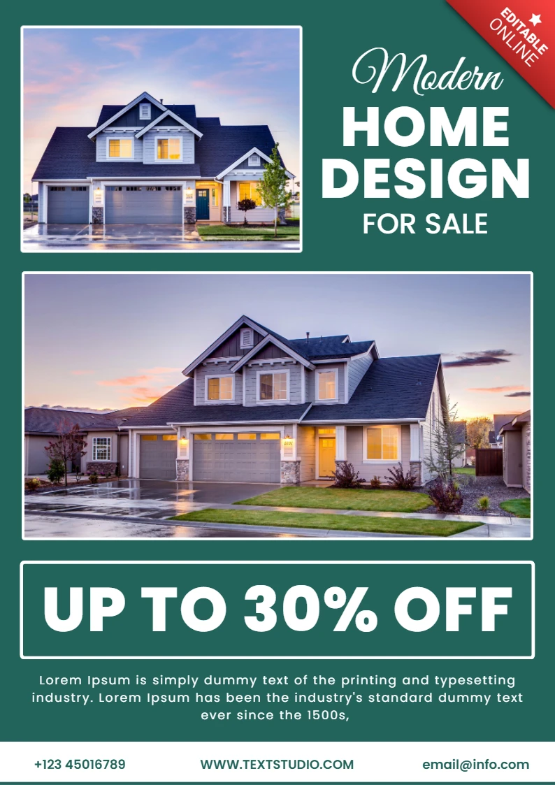 Modèle de design moderne pour le marketing immobilier