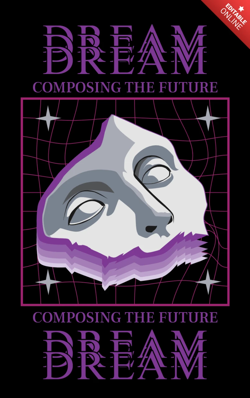 Template grafico da sogno per abbigliamento futuristico
