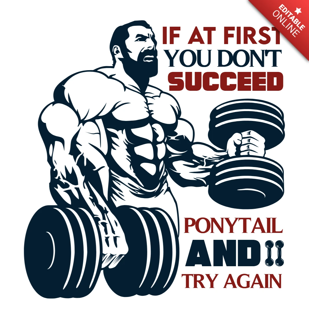 Motivation fitness design template : strongman graphic with inspirational quote