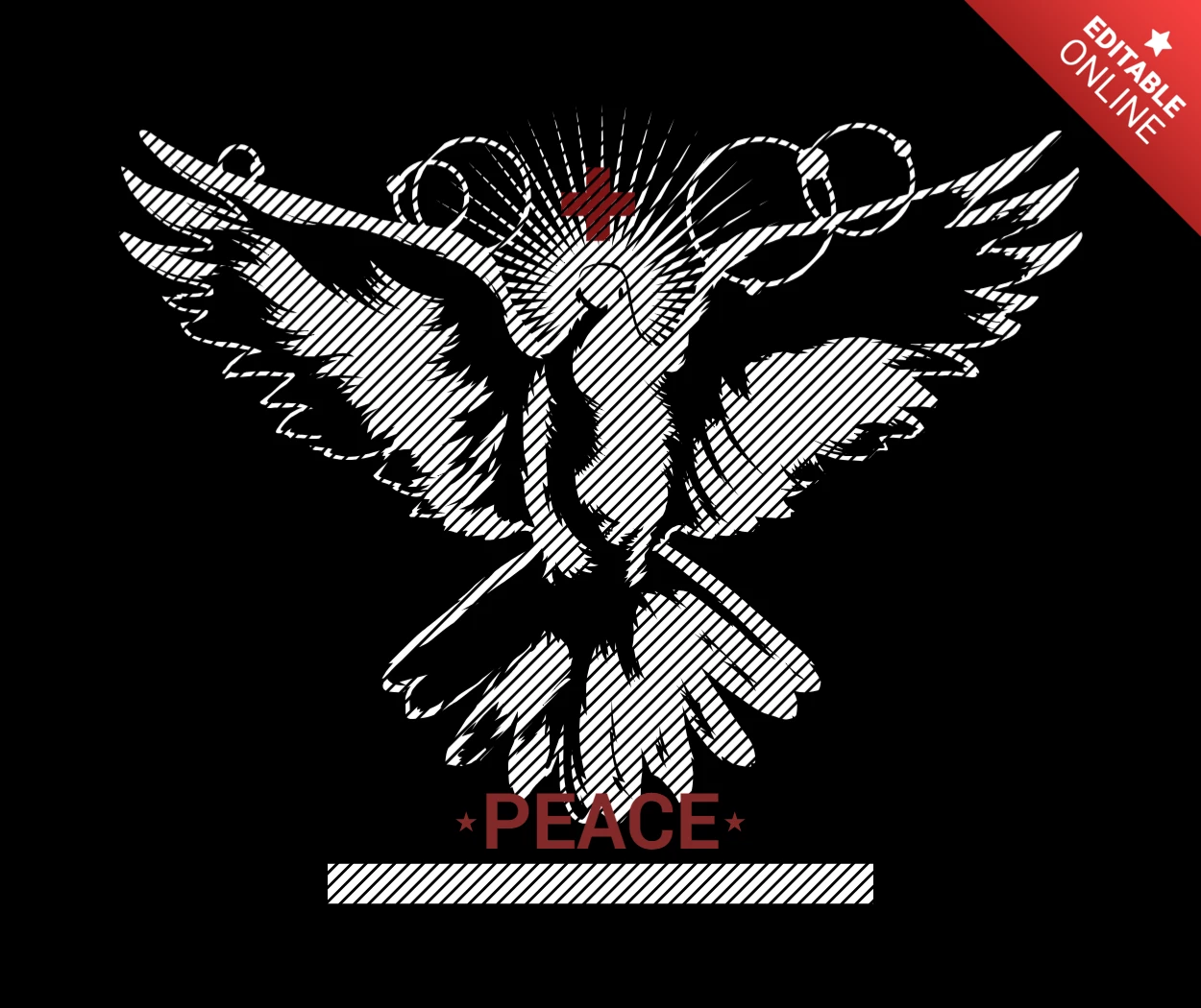 Peace Dove T-shirt Design Template