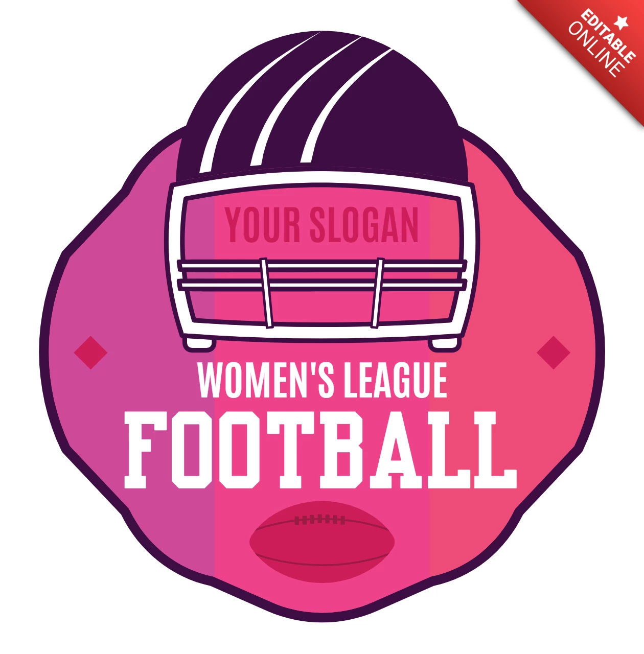 Modèle de badge pour la ligue féminine de football américain