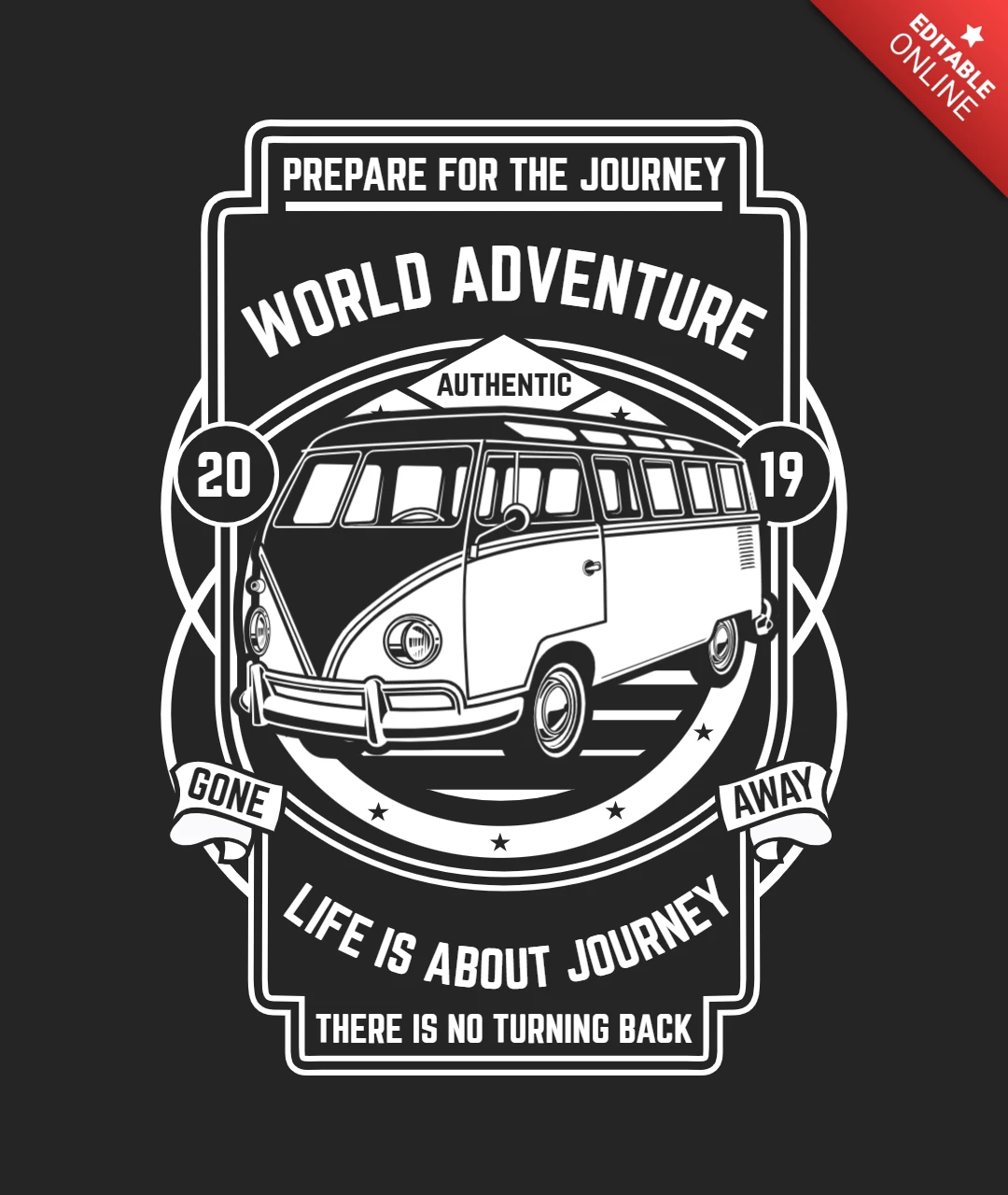 Van abenteuer t-shirt design vorlage