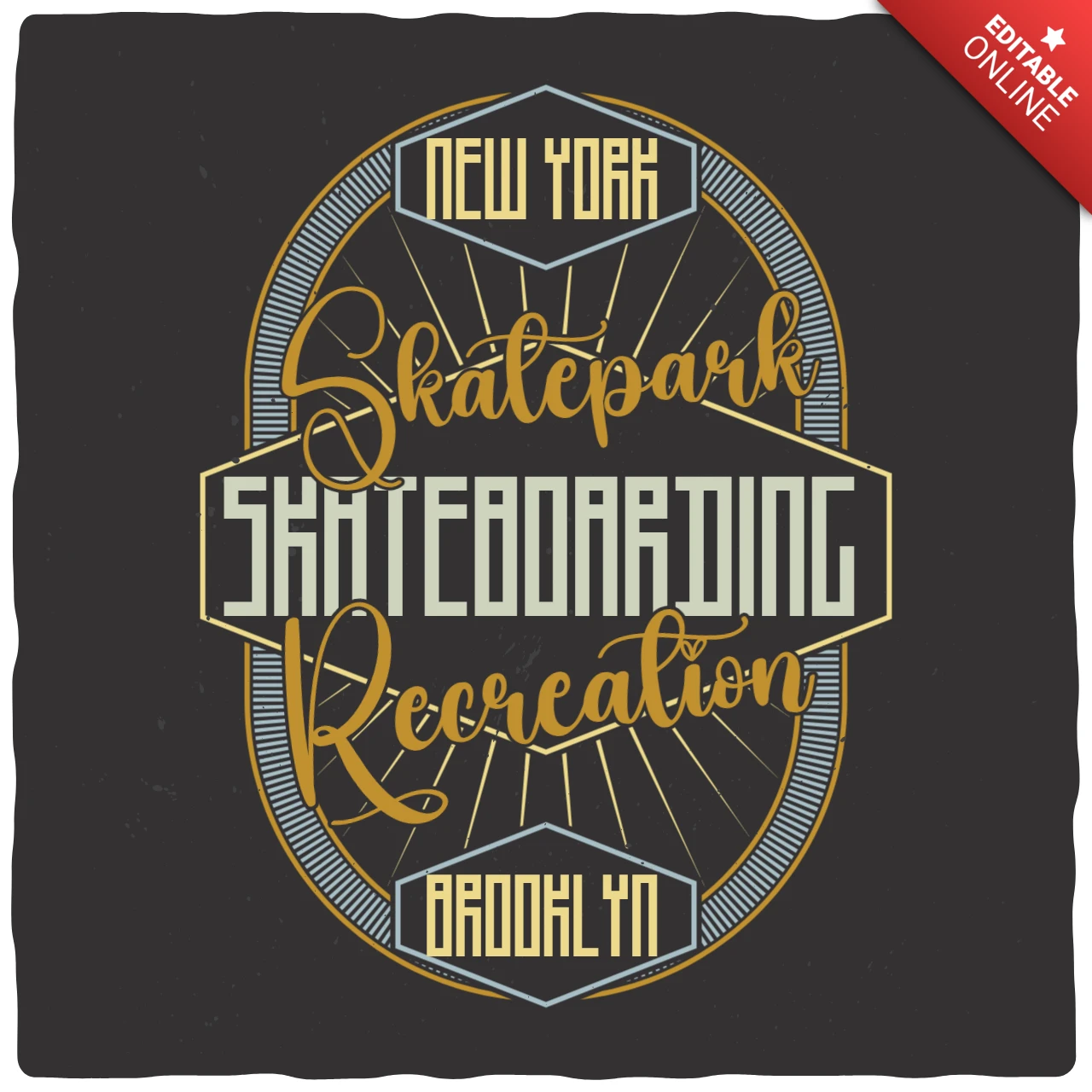 Szablon koszulki w stylu vintage do skateboardingu