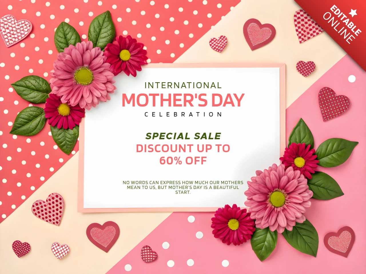 Floral Mother's Day Celebration Template | Editable Design for Special Sales
