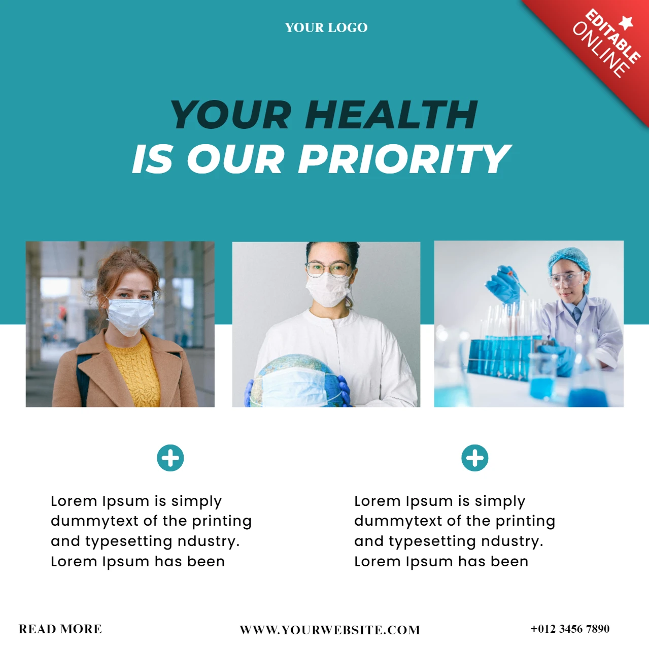 Gesundheitspflege Werbung Social Media Post Design Vorlage