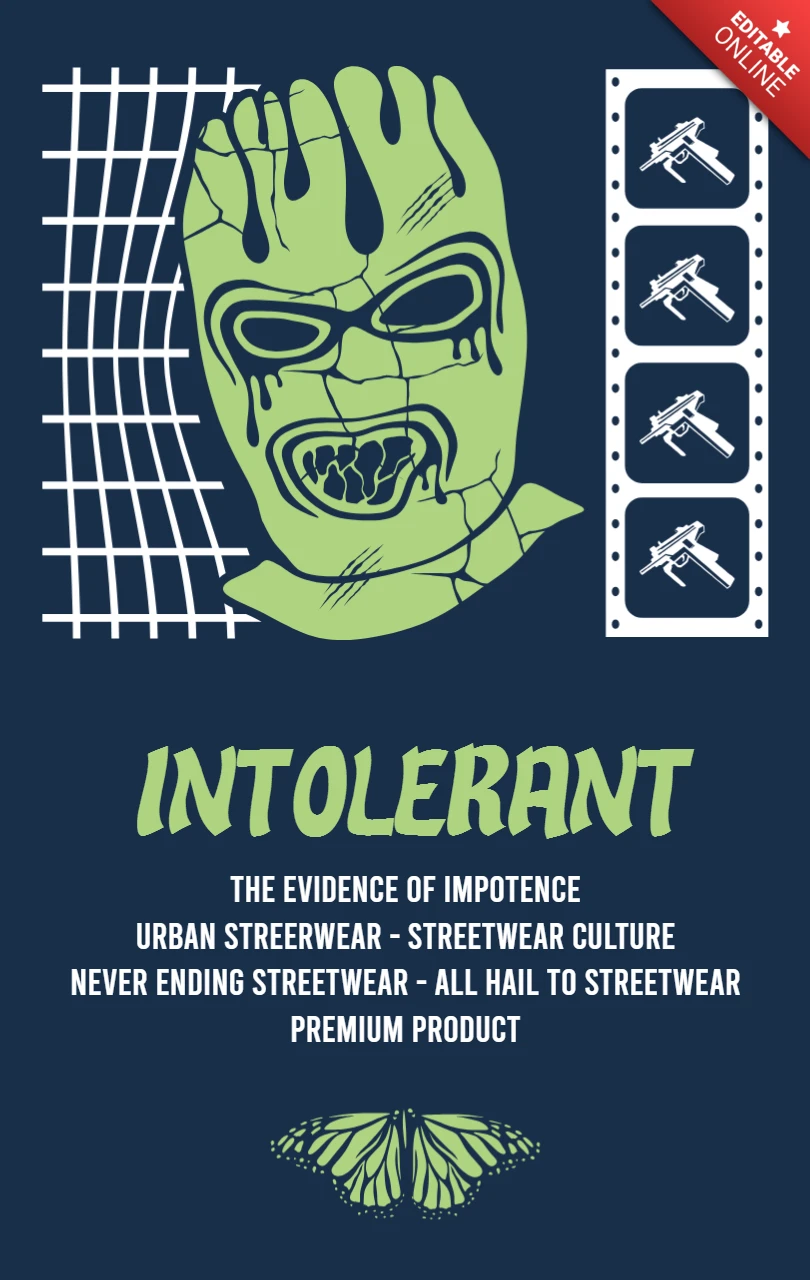 Städtisches Streetwear-Design-Template mit grafischer Maskenkunst für Bekleidung