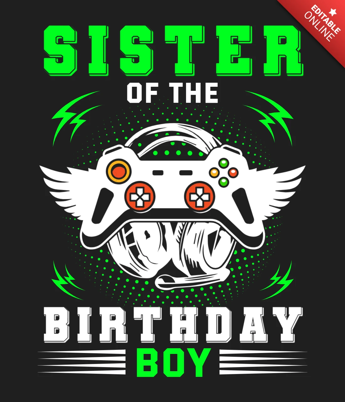 Hermana del cumpleañero diseño de camiseta gaming