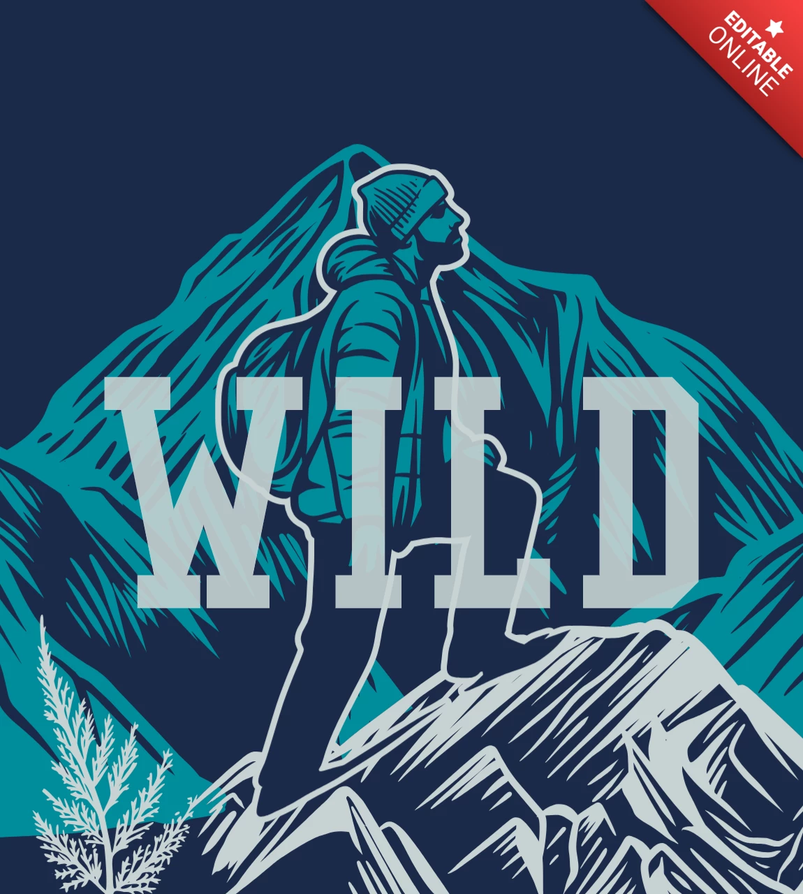 Wild Adventure Vintage T-shirt Design Template
