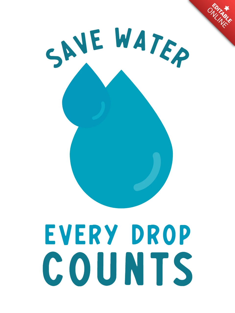 Ecology Save Water T-shirt Template Design
