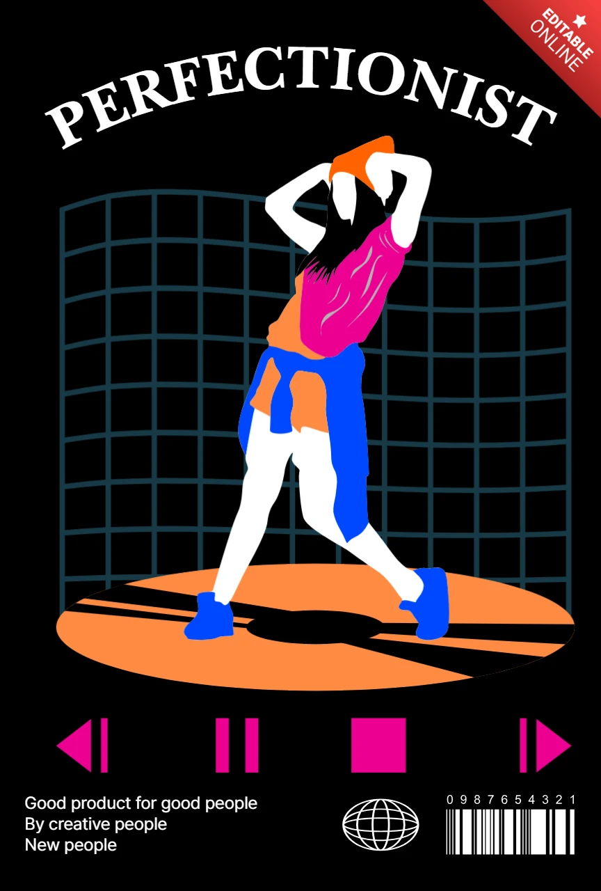 Bold Graphic Dance Template for Apparel Design