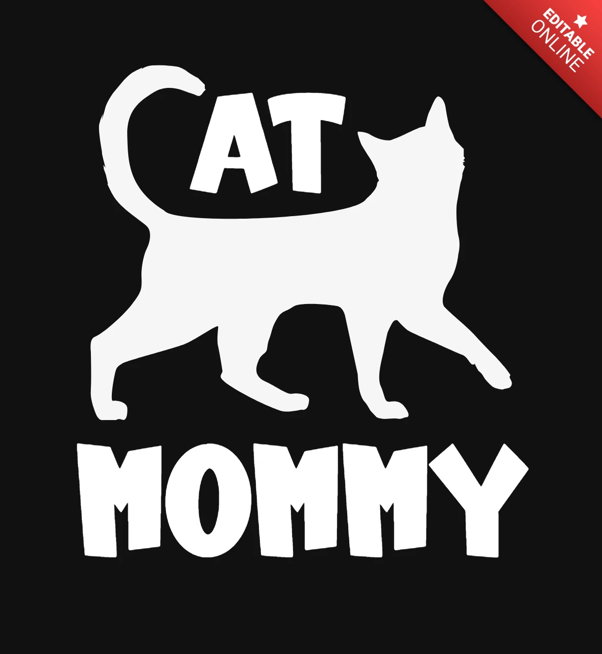 Divertido gato mamá plantilla de diseño de la camiseta