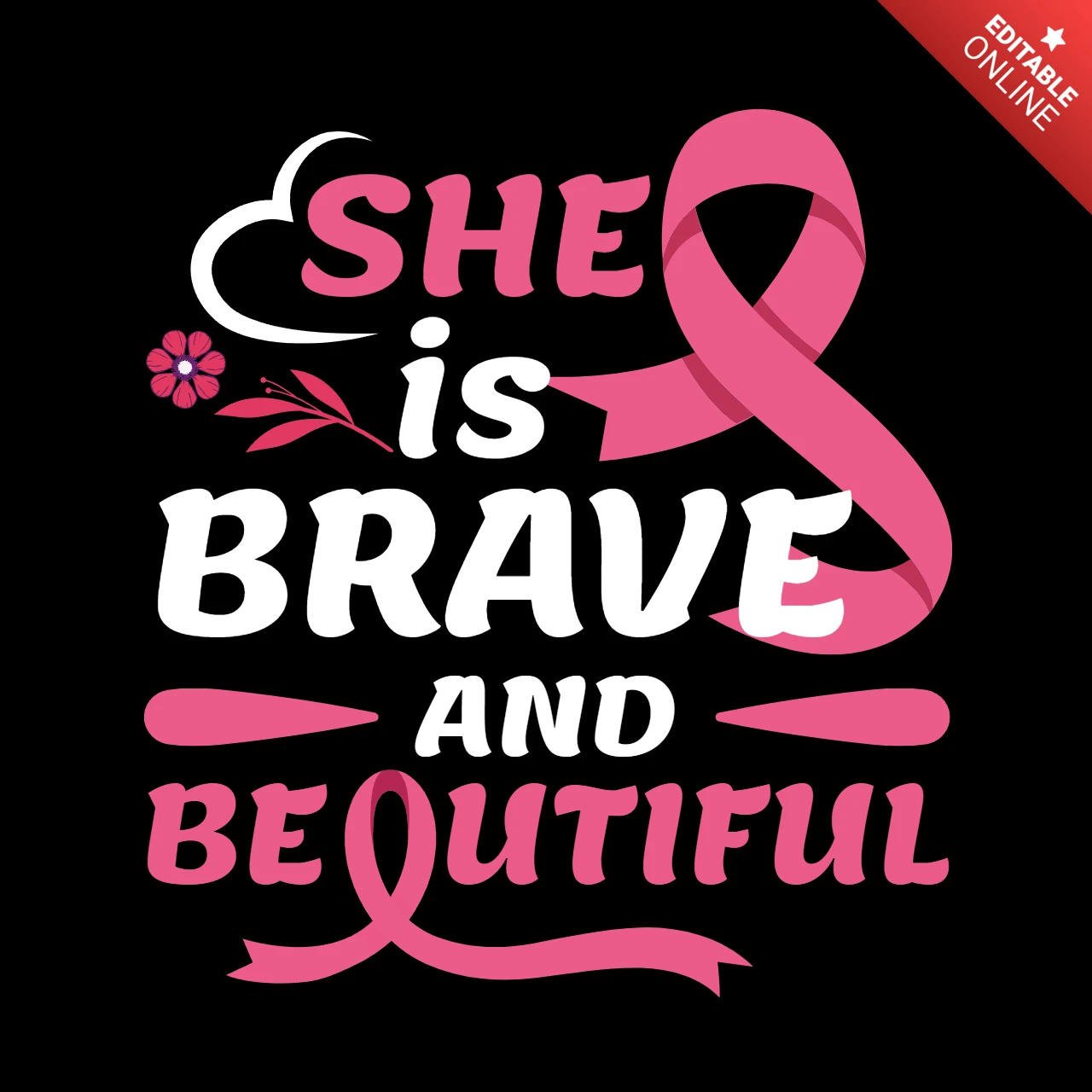 Brave Woman Breast Cancer Awareness T-shirt Design