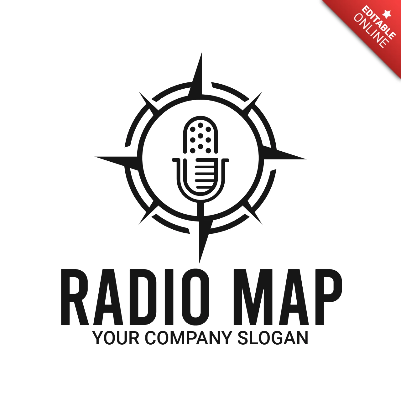 Radio Compass Logo Design Template