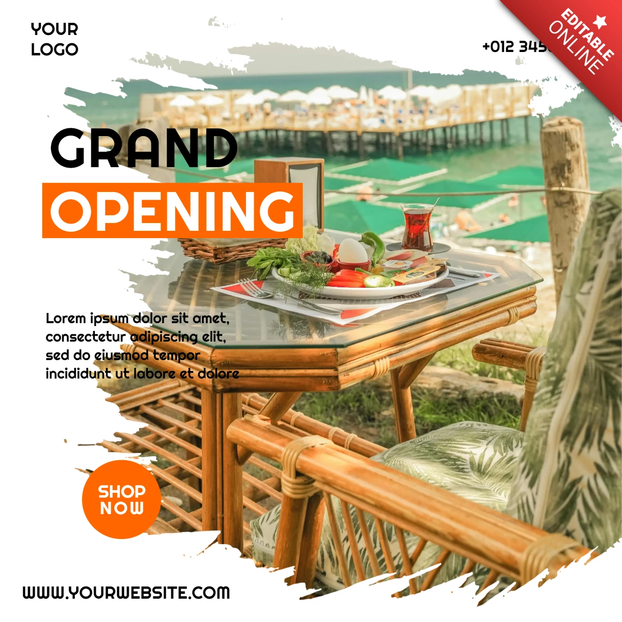 Helle und luftige Werbung Instagram Post Design Vorlage