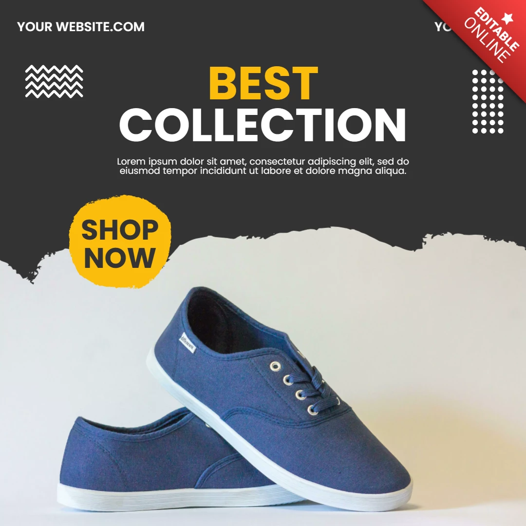 Sneakers sale banner social media post design template